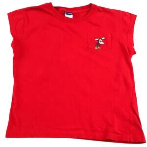 Disney Grumpy Pocket T-Shirt Red Cap Sleeves Size Jr Large